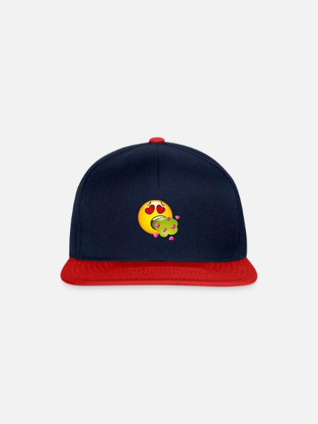 Smiley Glossy Barf Love - Snapback Cap - Navy/Rot