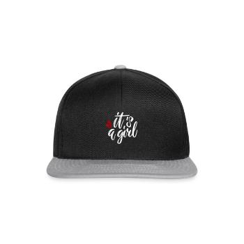 its Girl is a Girl Pregnancy Pregnant - Snapback Cap - black/grey - Front