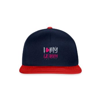 I love my granny ich liebe meine Oma Geschenk - Snapback Cap - Navy/Rot - Vorne