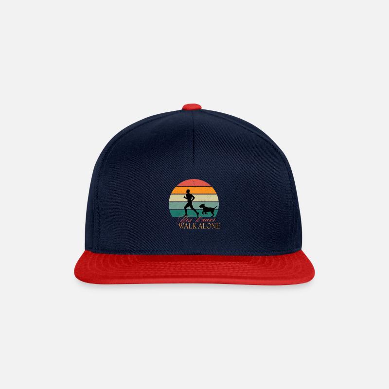 You´ll never walk alone - schwarz - Snapback Cap - Navy/Rot