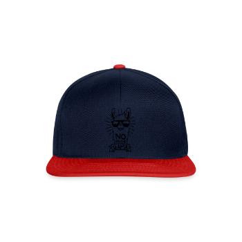 No ProbLlama - cooles Lama Geschenk - Snapback Cap - Navy/Rot - Vorne