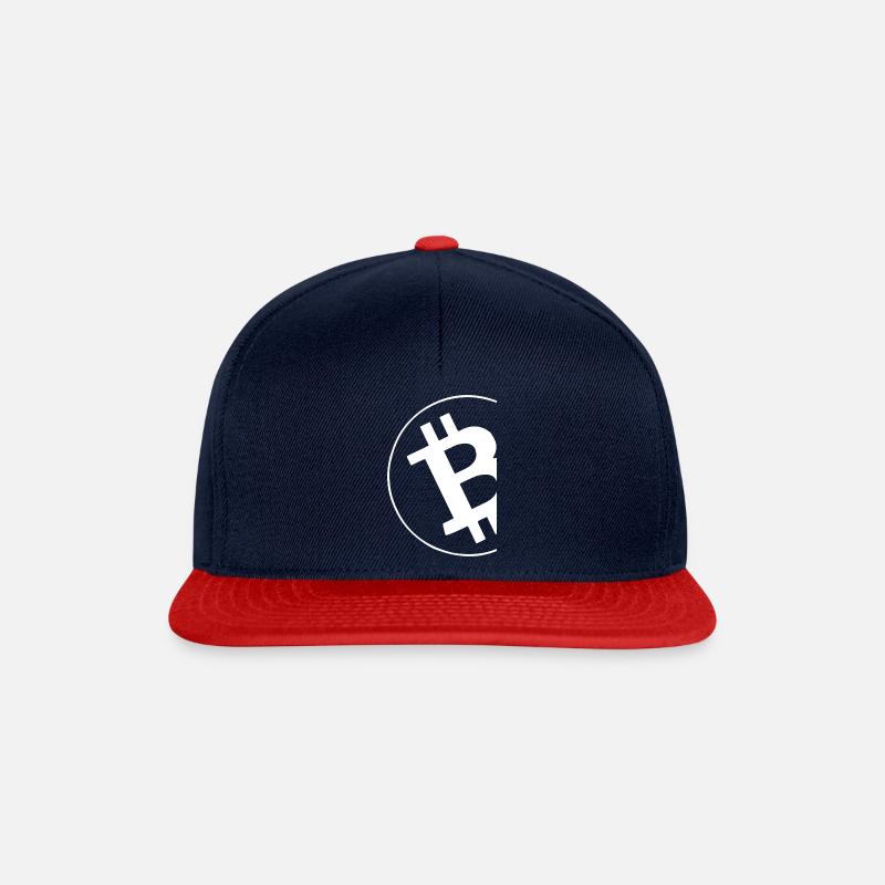 Bitcoin Big - Snapback Cap - Navy/Rot