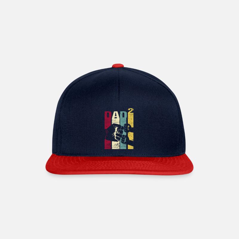Papa Vater von 2 Kinder Zwillinge Söhnen Mädchen - Snapback Cap - Navy/Rot