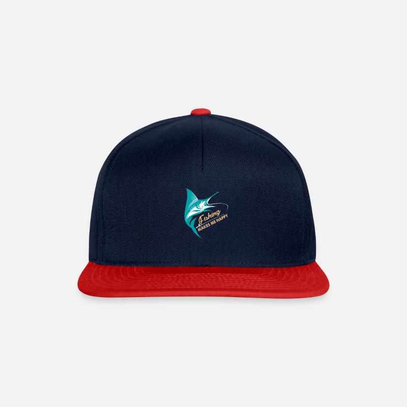 Angeln Angler - Snapback Cap - Navy/Rot