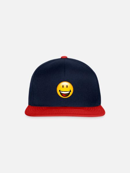 Smiley Laugh - Snapback Cap - Navy/Rot