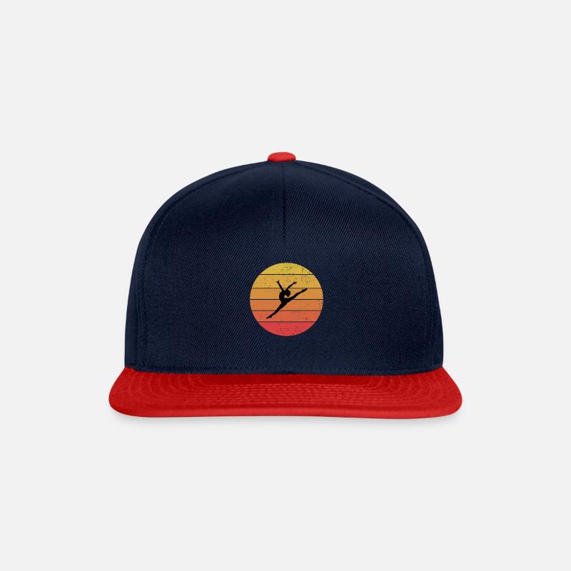 Gymnast in Retro Sunset Rhythmic - Snapback Cap - navy/red