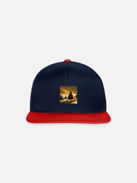 Weihnachtliches Dorf - Snapback Cap - Navy/Rot