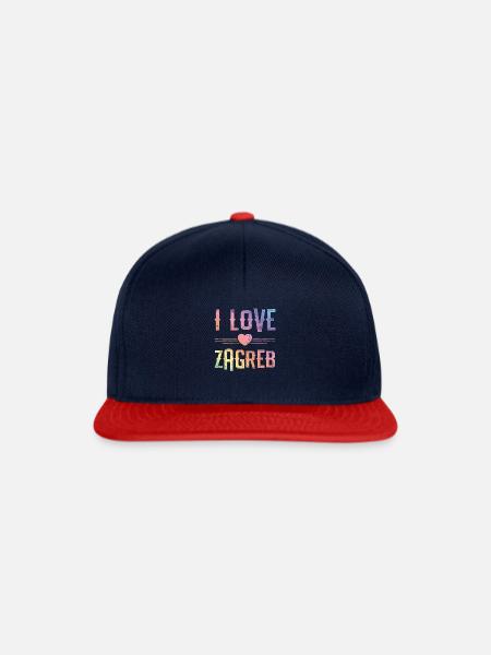I Love Zagreb - Snapback Cap - Navy/Rot