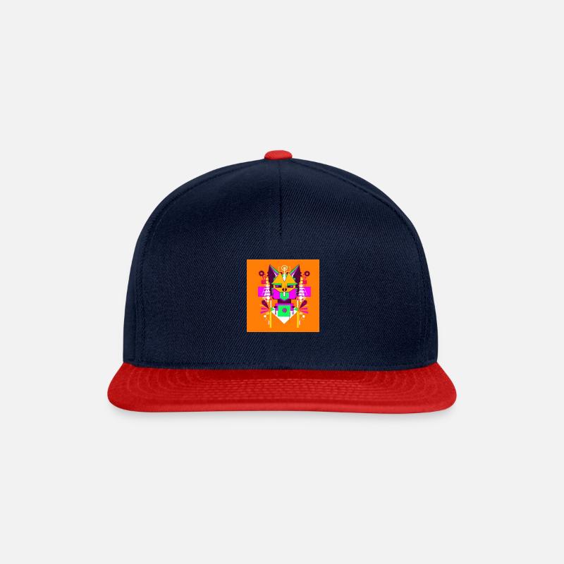 Android Cat - Snapback Cap - navy/red