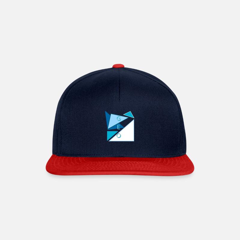 Geo Merch Mathe Physik - Snapback Cap - Navy/Rot