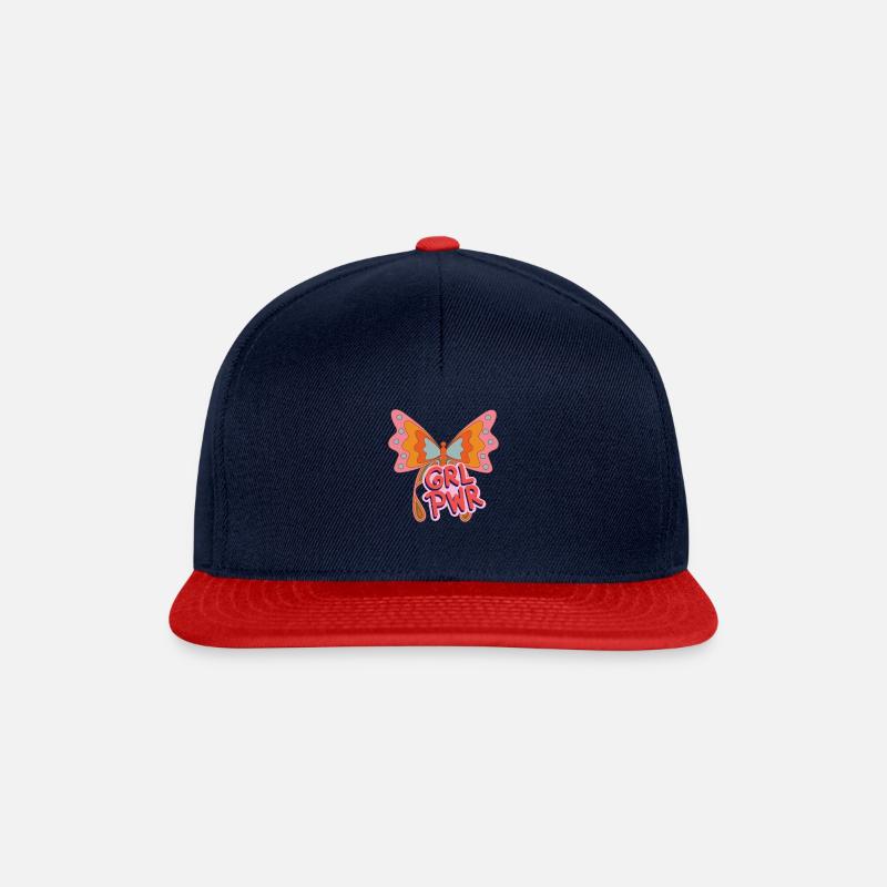 GRL PWR Butterfly - Snapback Cap - Navy/Rot