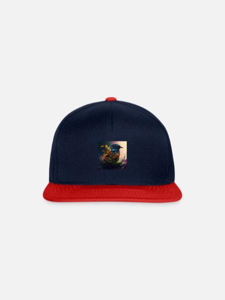Ein Vogel im Nest der Natur - Snapback Cap - Navy/Rot