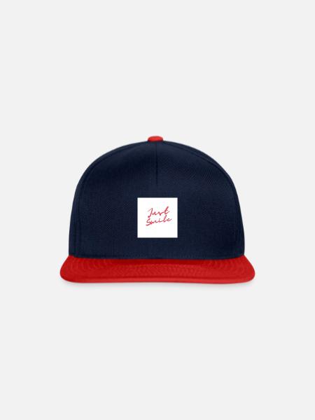 Just Smile - Snapback Cap - Navy/Rot