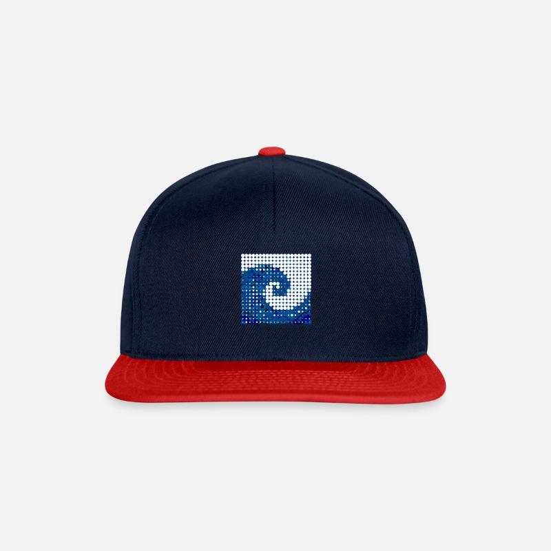 vague - Casquette snapback - bleu marine/rouge