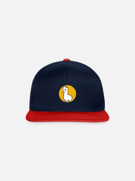 Alpaka Bo-Grafik - Snapback Cap - Navy/Rot