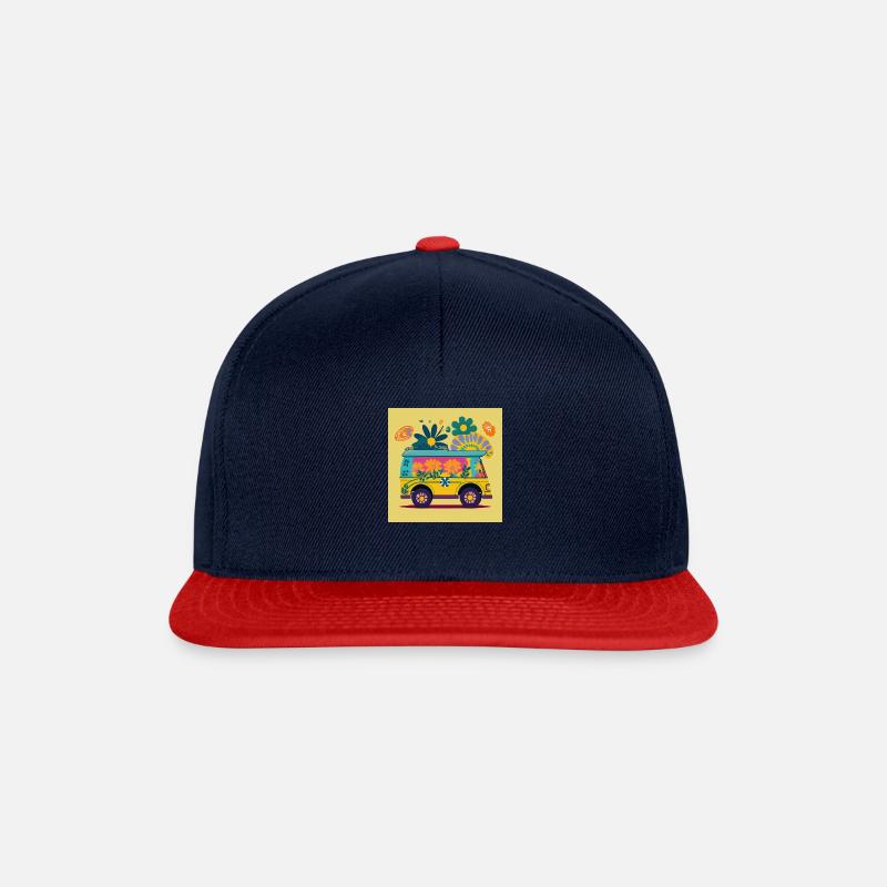 Camper van - Snapback Cap - navy/red