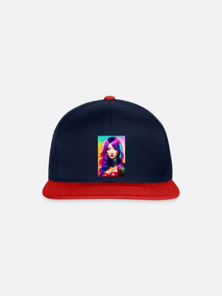Fantasy Frau - Snapback Cap - Navy/Rot