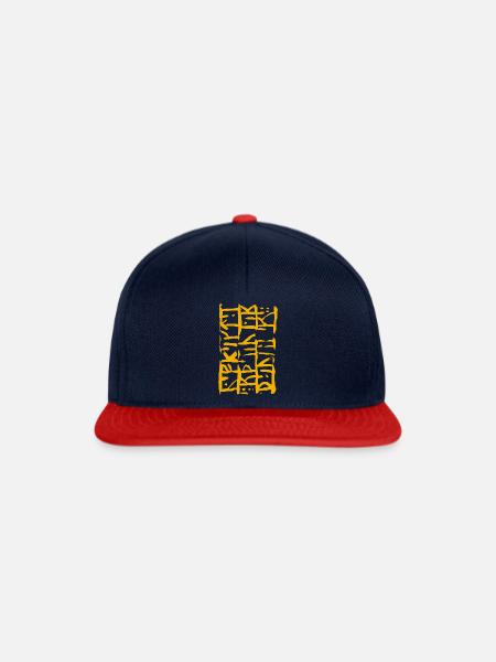 Runen - Snapback Cap - Navy/Rot