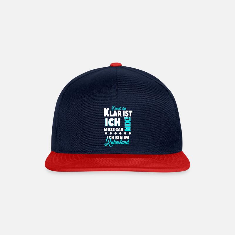 Ruhestand Spruch Rente - Snapback Cap - Navy/Rot