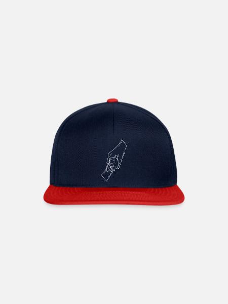 Mama und Kind haltende Hände - Snapback Cap - Navy/Rot