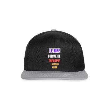 Lachen: die billigste Therapieform - Snapback Cap - Schwarz/Grau - Vorne