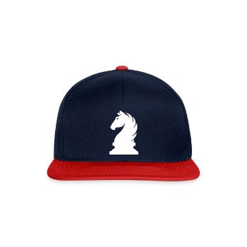 Springer Schach Pferd Schachspieler Geschenk - Snapback Cap - Navy/Rot - Vorne