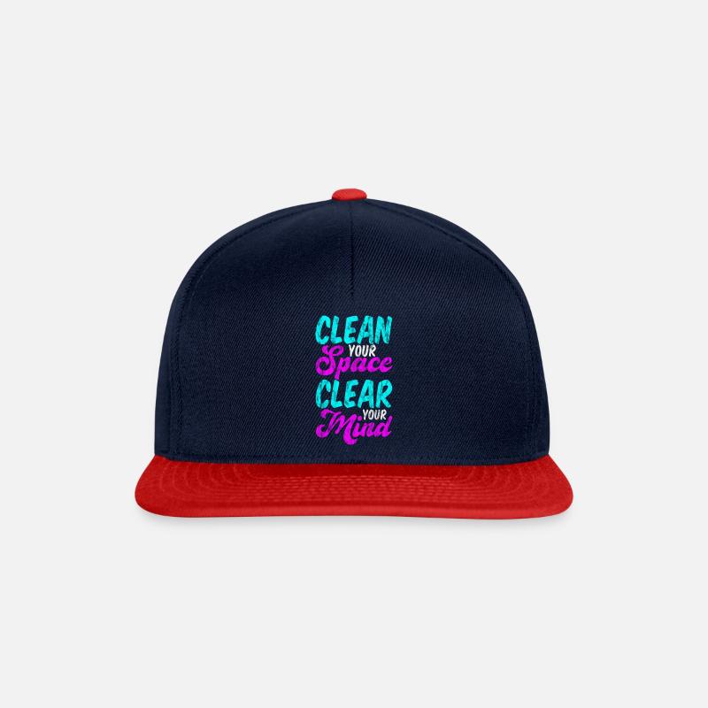 Clean Your Space Clear Your Mind 3 - Snapback Cap - Navy/Rot