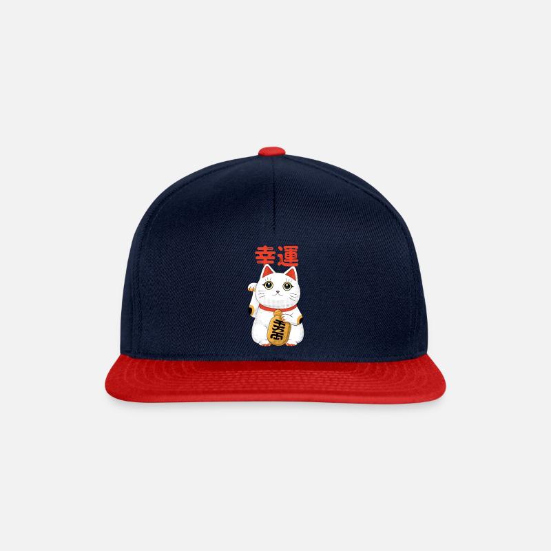 Cat brings good luck - Snapback Cap - navy/red