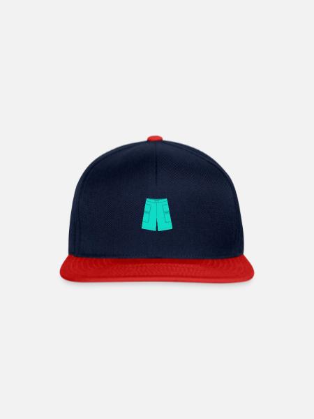 Badehose Badeshorts Badebekleidung Schwimmen Baden - Snapback Cap - Navy/Rot