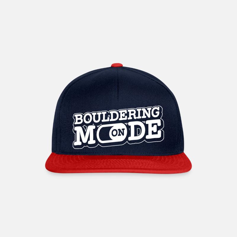 Bouldering Mode On Rock Climber Rock Boulder Mount - Snapback Cap - Navy/Rot