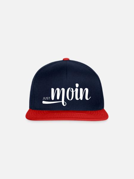 Just Moin - Nordsee/Ostsee Motiv mit Moin Moin - Snapback Cap - Navy/Rot