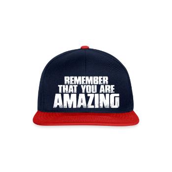 Remember That You Are Amazing 3 - Snapback Cap - navy/red - Front