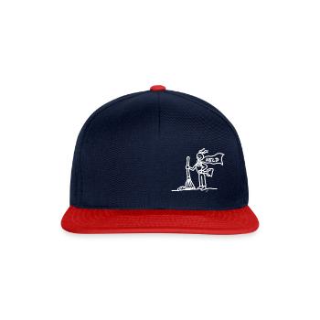 Helfer Held Garderobendienst weiß - Snapback Cap - Navy/Rot - Vorne