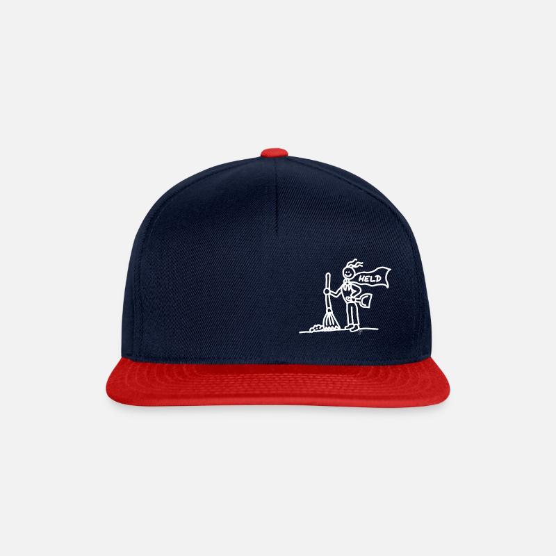 Helfer Held Garderobendienst weiß - Snapback Cap - Navy/Rot