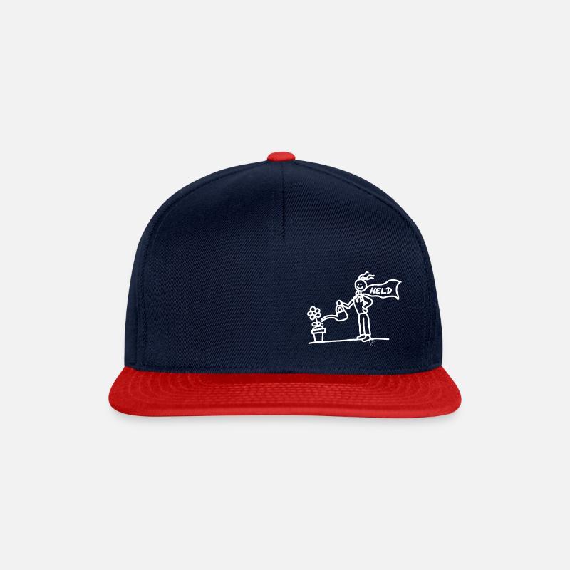 Helfer Held Blumendienst weiß - Snapback Cap - Navy/Rot