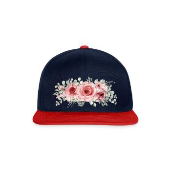Rose - Snapback Cap - Navy/Rot - Vorne