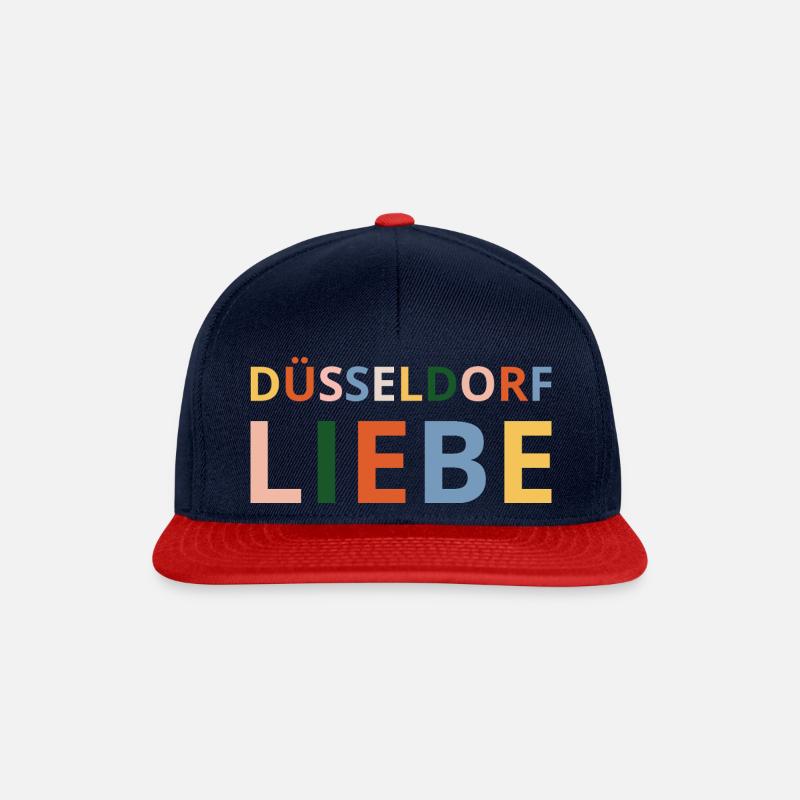 Düsseldorf Liebe, Düsseldorf ist bunt - Snapback Cap - Navy/Rot