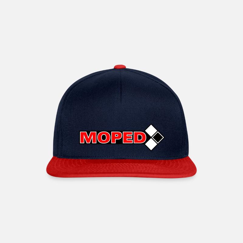 Moped Logo 3c - Snapback Cap - Navy/Rot