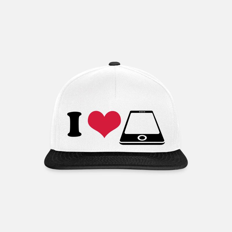 I love Smartphone - Casquette snapback - blanc/noir