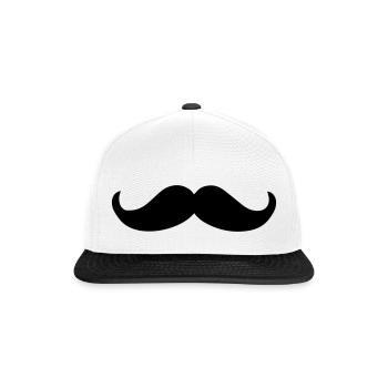 moustache - Snapback Cap - white/black - Front