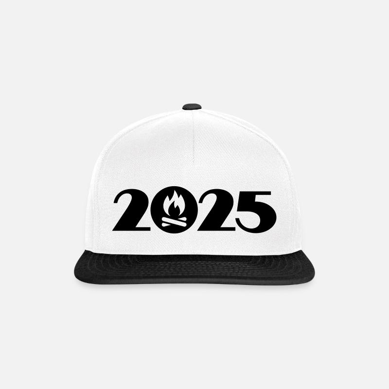 Campfire 2025, Camping 2025 - Snapback Cap - white/black