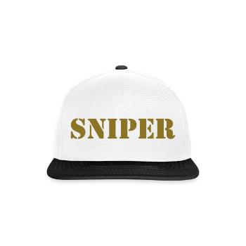 sniper Scharfschütze - Snapback Cap - Weiß/Schwarz - Vorne