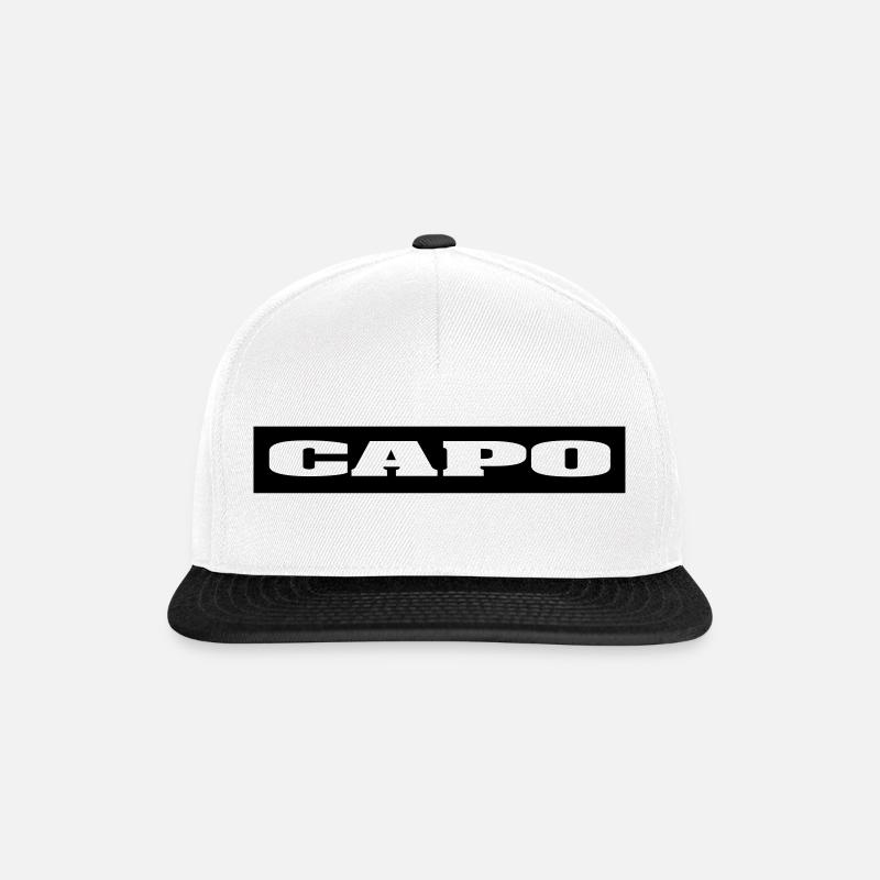 capo - Chef oder Meister - Snapback Cap - Weiß/Schwarz