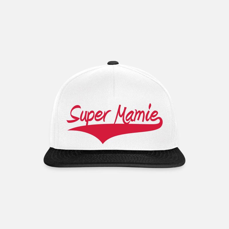 Super Mamie ! - Snapback Cap - Weiß/Schwarz