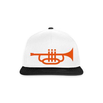 Trompete - Snapback Cap - Weiß/Schwarz - Vorne