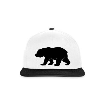 bear alone - Snapback Cap - Weiß/Schwarz - Vorne