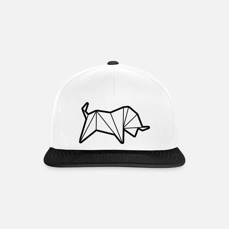 Origami: spanischer Stier - Snapback Cap - Weiß/Schwarz