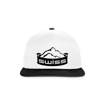 Swiss Mountain Banner Logo - Casquette snapback - blanc/noir - Devant