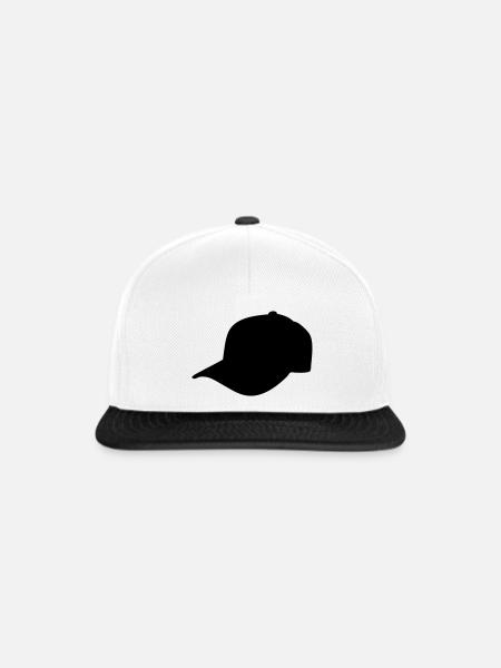 basecap schwarz links - Snapback Cap - Weiß/Schwarz