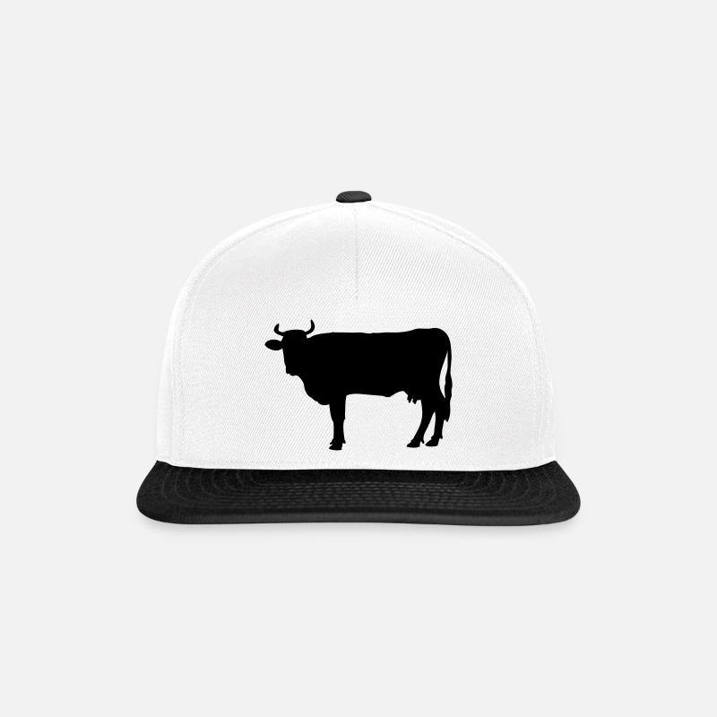 Kuh - Snapback Cap - Weiß/Schwarz
